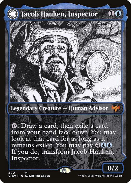 Jacob Hauken, Inspector (Showcase) (VOW-320) - Innistrad: Crimson Vow: (Showcase, Double Faced Transform) Foil
