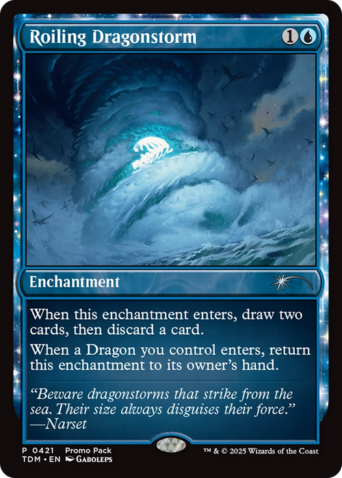 Roiling Dragonstorm (PPTDM-421) - Promo Pack: Tarkir: Dragonstorm: (enchantment)