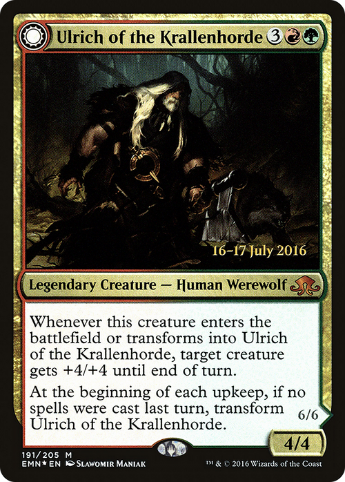 Ulrich of the Krallenhorde (PRE-191S) - Eldritch Moon Promos: (Double Faced Transform) Foil