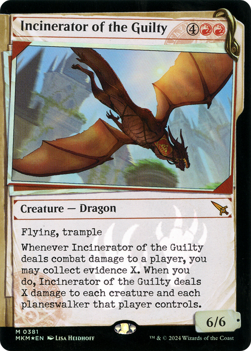 Incinerator of the Guilty (Showcase) (Invisible Ink) (MKM-381) - Murders at Karlov Manor: (Showcase) Foil