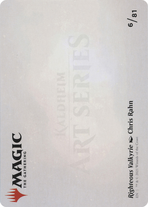 Righteous Valkyrie // Righteous Valkyrie (ASKHM-006) - Art Series: Kaldheim (Borderless)