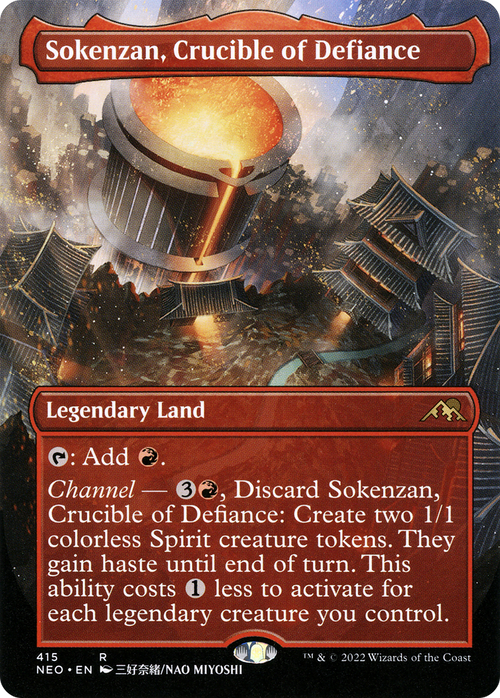 Sokenzan, Crucible of Defiance (Borderless) (NEO-415) - Kamigawa: Neon Dynasty