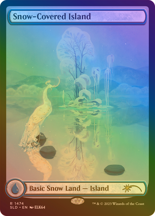 Snow-Covered Island (1474) (Rainbow Foil) (SLD-1474) - Secret Lair Drop: (Full Art) Foil