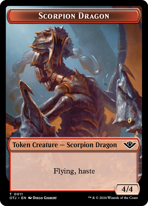 Scorpion Dragon (TOTJ-011) - Outlaws of Thunder Junction Tokens Foil