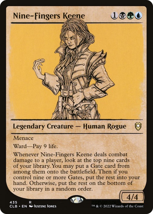 Nine-Fingers Keene (Showcase) (CLB-435) - Commander Legends: Battle for Baldur's Gate: (Showcase) Foil