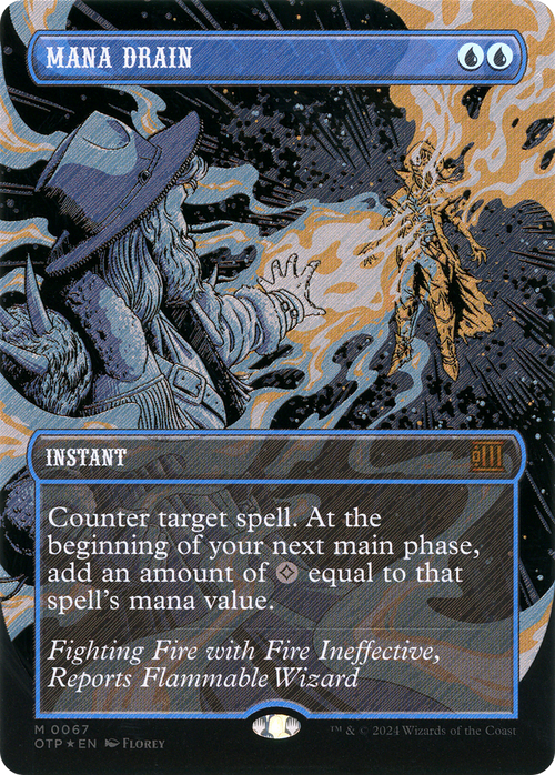 Mana Drain (Textured Foil) (OTP-067) - Breaking News (Borderless) Foil