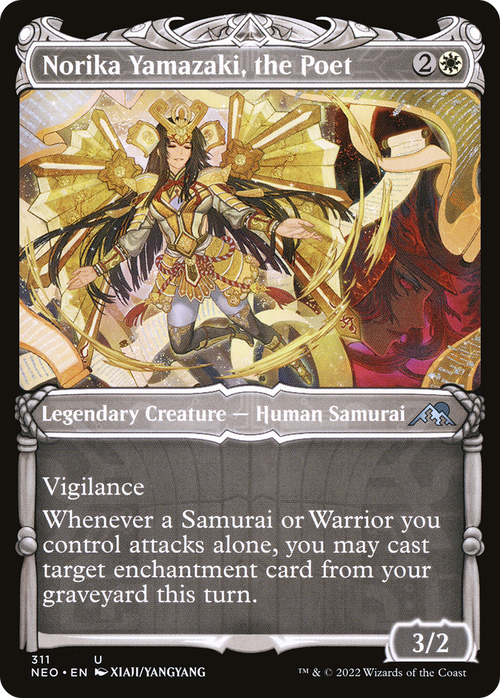 Norika Yamazaki, the Poet (Showcase) (NEO-311) - Kamigawa: Neon Dynasty: (Showcase)