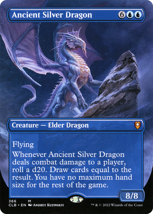 Ancient Silver Dragon (Borderless) (CLB-366) - Commander Legends: Battle for Baldur's Gate Foil