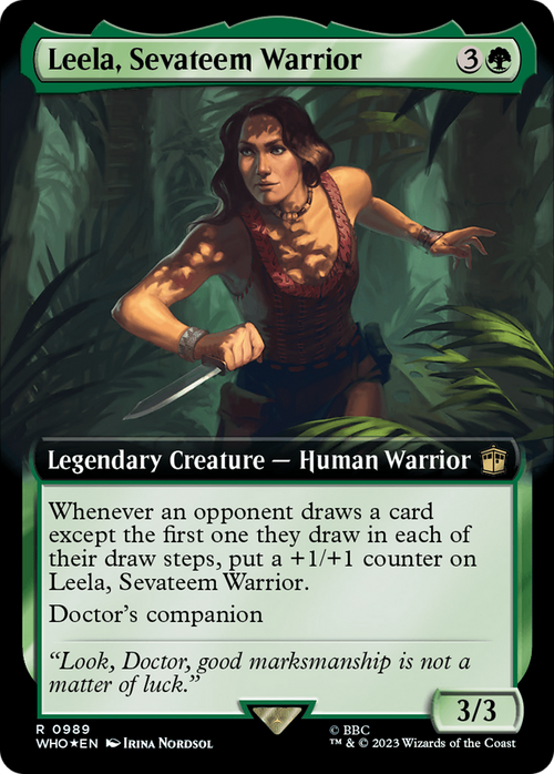 Leela, Sevateem Warrior (Extended Art) (Surge Foil) (WHO-989) - Doctor Who: (Extended Art) Foil