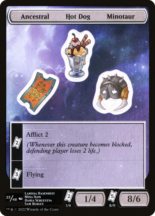 Ancestral Hot Dog Minotaur (UNF-023) - Unfinity Sticker Sheets