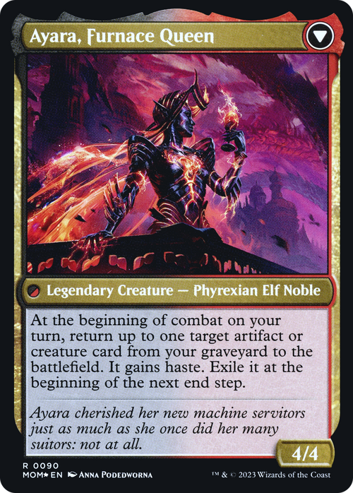 Ayara, Widow of the Realm (PRE-090) - March of the Machine Promos Foil