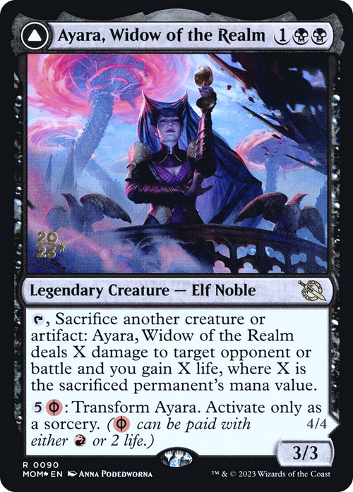 Ayara, Widow of the Realm (PRE-090) - March of the Machine Promos Foil