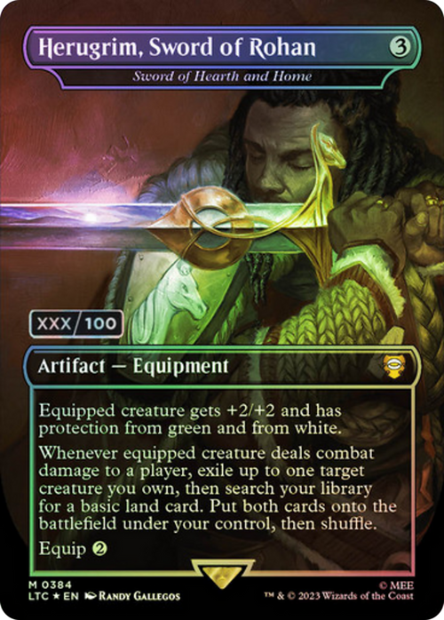 Herugrim, Sword of Rohan - Sword of Hearth and Home (Serial Numbered) (LTC-384) - Tales of Middle-earth Commander / Herugrim, Sword of Rohan (Borderless) Foil