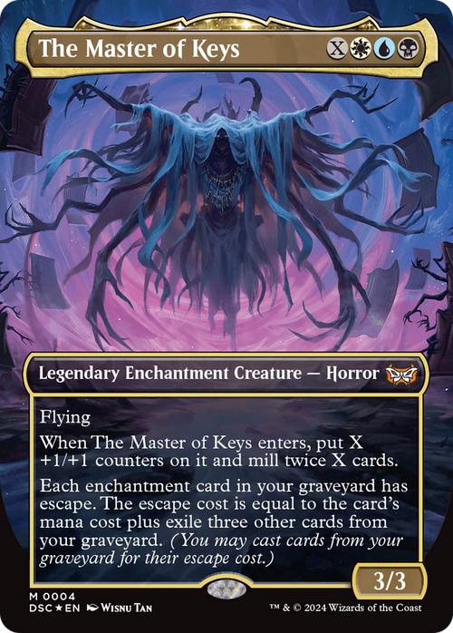 The Master of Keys (Borderless) (DSC-004) - Duskmourn: House of Horror Commander: (enchantment) Foil