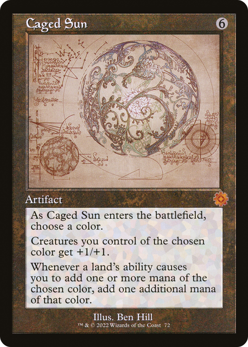 Caged Sun (Schematic) (BRR-072) - The Brothers' War Retro Artifacts Foil