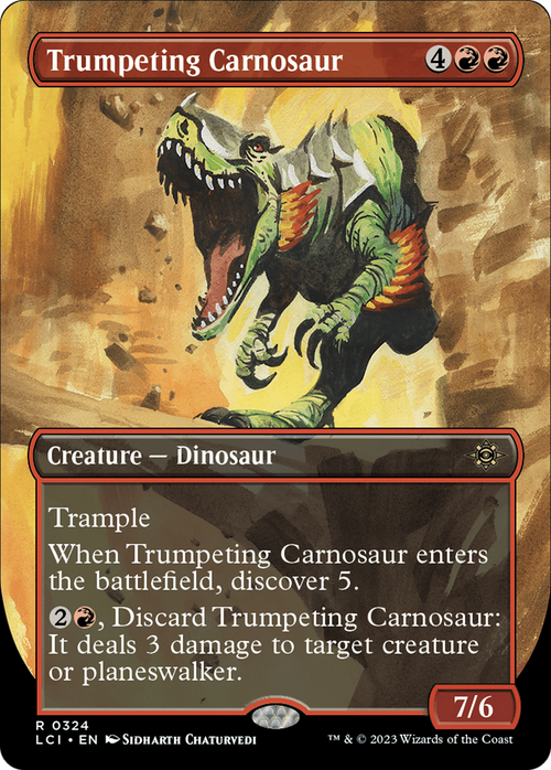 Trumpeting Carnosaur (Borderless) (LCI-324) - The Lost Caverns of Ixalan