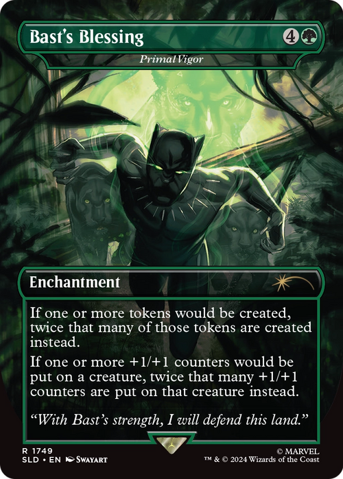Primal Vigor (SLD-1749) - Secret Lair Drop / Bast's Blessing (Borderless) Foil