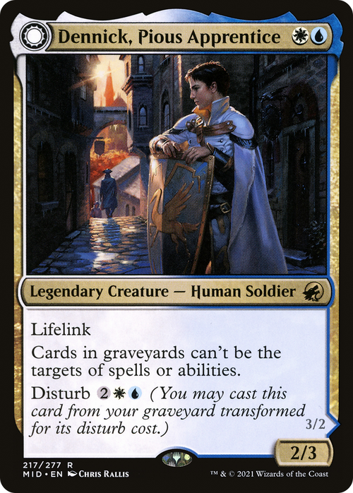 Dennick, Pious Apprentice (MID-217) - Innistrad: Midnight Hunt: (Double Faced Transform) Foil