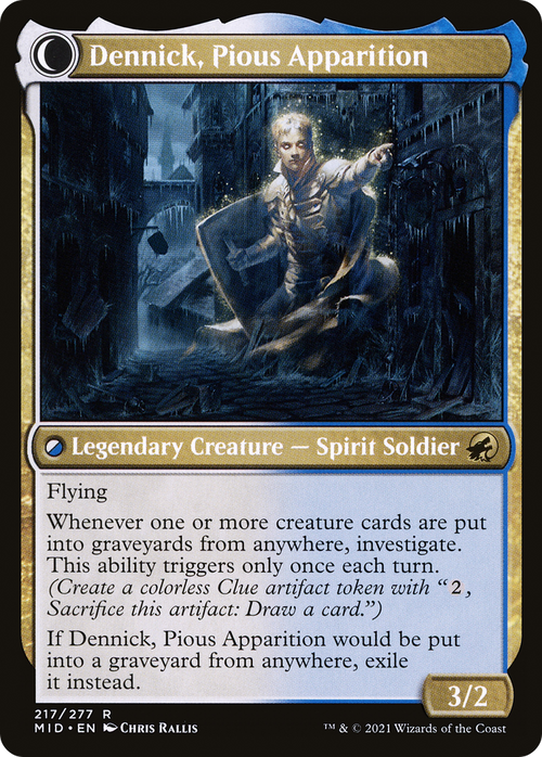 Dennick, Pious Apprentice (MID-217) - Innistrad: Midnight Hunt: (Double Faced Transform) Foil