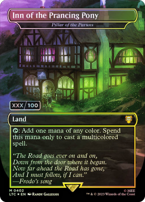 Inn of the Prancing Pony - Pillar of the Paruns (Serial Numbered) (LTC-402) - Tales of Middle-earth Commander / Inn of the Prancing Pony (Borderless) Foil