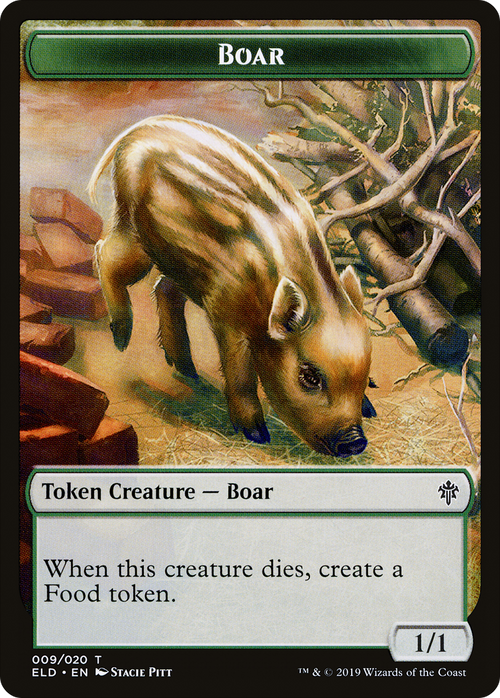Boar (TELD-009) - Throne of Eldraine Tokens