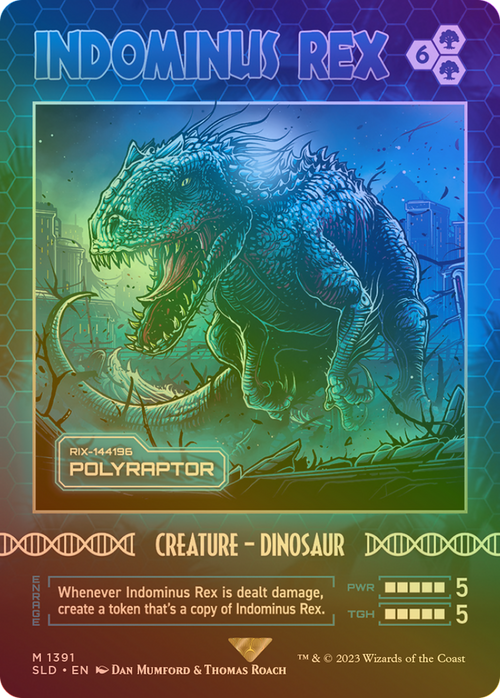 Indominus Rex - Polyraptor (Rainbow Foil) (SLD-1391) - Secret Lair Drop / Indominus Rex (Borderless) Foil