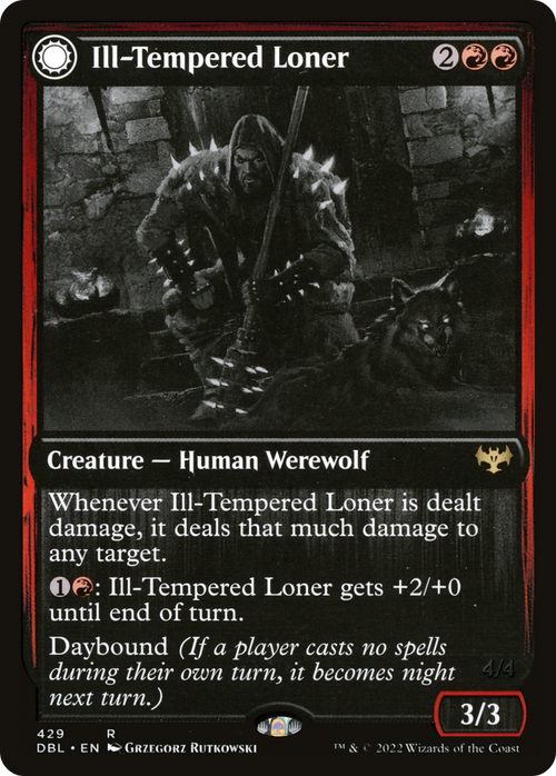 Ill-Tempered Loner (DBL-429) - Innistrad: Double Feature: (Double Faced Transform) Foil
