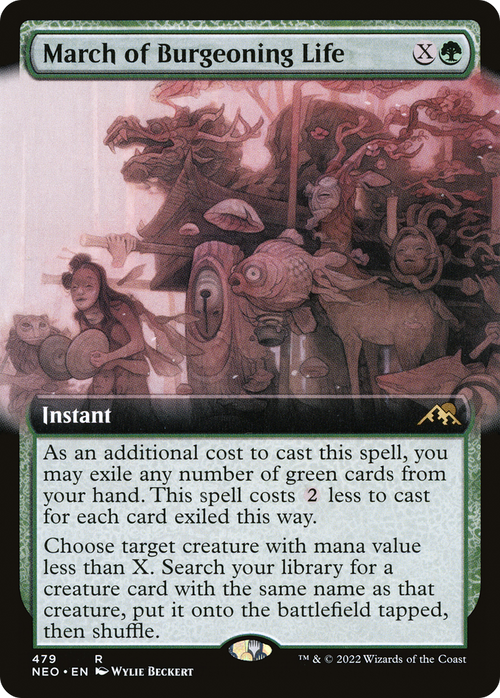 March of Burgeoning Life (Extended Art) (NEO-479) - Kamigawa: Neon Dynasty: (Extended Art) Foil