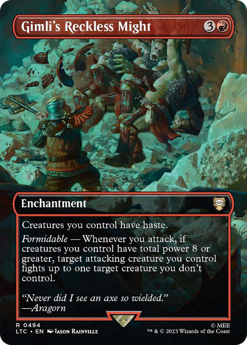 Gimli's Reckless Might (Borderless) (LTC-494) - Tales of Middle-earth Commander