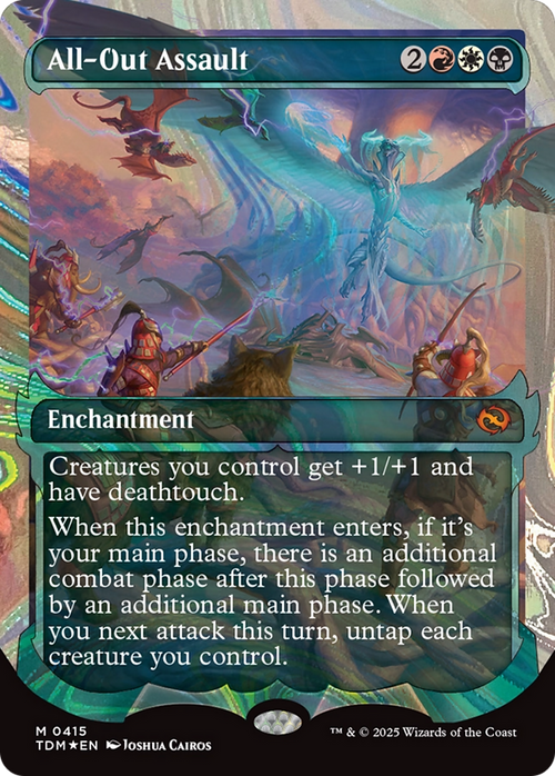 All-Out Assault (Showcase) (Halo Foil) (TDM-415) - Tarkir: Dragonstorm: (Showcase, enchantment) Foil