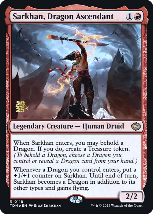 Sarkhan, Dragon Ascendant (PRE-118S) - Prerelease Cards Foil