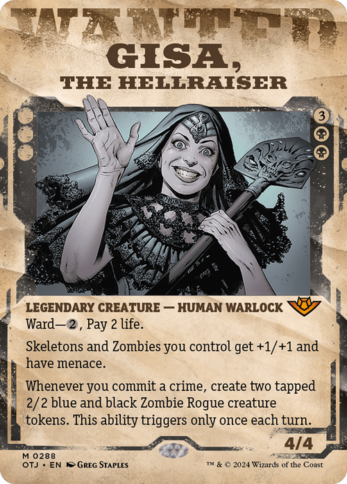 Gisa, the Hellraiser (Showcase) (OTJ-288) - Outlaws of Thunder Junction: (Showcase) (Borderless)