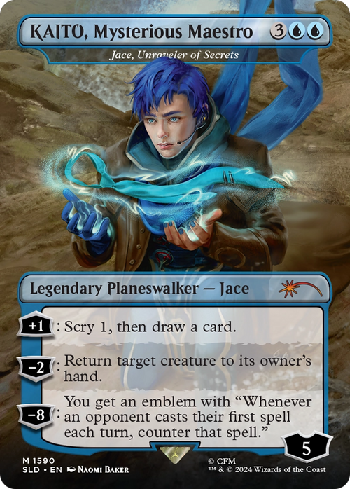 KAITO, Mysterious Maestro - Jace, Unraveler of Secrets (SLD-1590) - Secret Lair Drop / KAITO, Mysterious Maestro (Borderless)