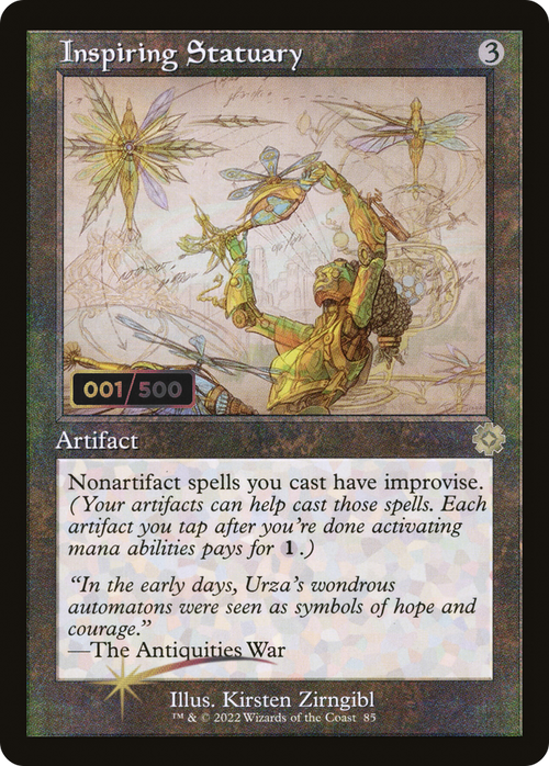 Inspiring Statuary (Schematic) (Serial Numbered) (BRR-085) - The Brothers' War Retro Artifacts Foil