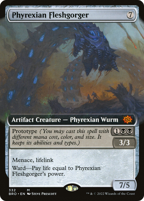 Phyrexian Fleshgorger (Extended Art) (BRO-332) - The Brothers' War: (Extended Art) Foil