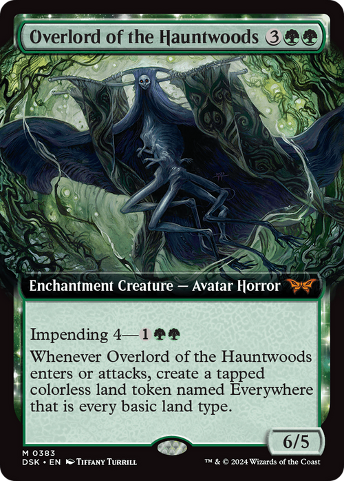 Overlord of the Hauntwoods (Extended Art) (DSK-383) - Duskmourn: House of Horror: (Extended Art, enchantment) Foil