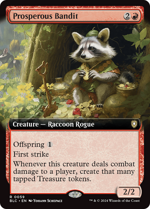 Prosperous Bandit (Extended Art) (BLC-059) - Bloomburrow Commander: (Extended Art)