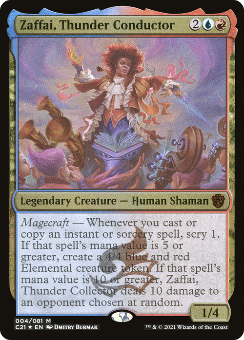 Zaffai, Thunder Conductor (Display Commander) - Thick Stock (C21-004) - Commander 2021 Display Commanders Etched Foil