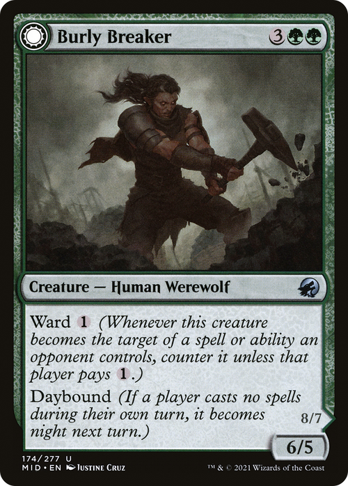 Burly Breaker (MID-174) - Innistrad: Midnight Hunt: (Double Faced Transform) Foil