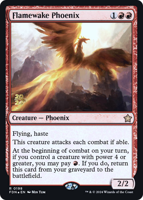 Flamewake Phoenix (FDN) (PRE-198) - Foundations Promos Foil