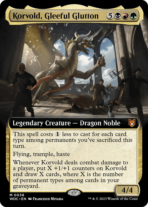 Korvold, Gleeful Glutton (Extended Art) (WOC-038) - Wilds of Eldraine Commander: (Extended Art)