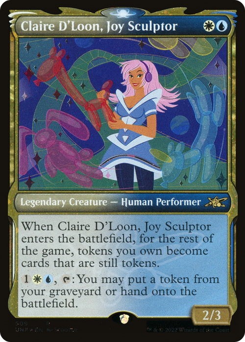 Claire D'Loon, Joy Sculptor (Showcase) (Galaxy Foil) (UNF-509) - Unfinity: (Showcase) Foil