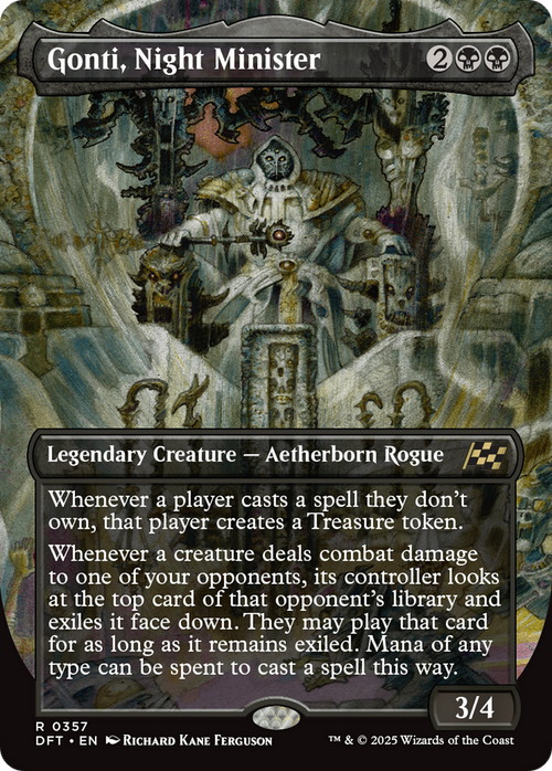 Gonti, Night Minister (Borderless) (DFT-357) - Aetherdrift Foil