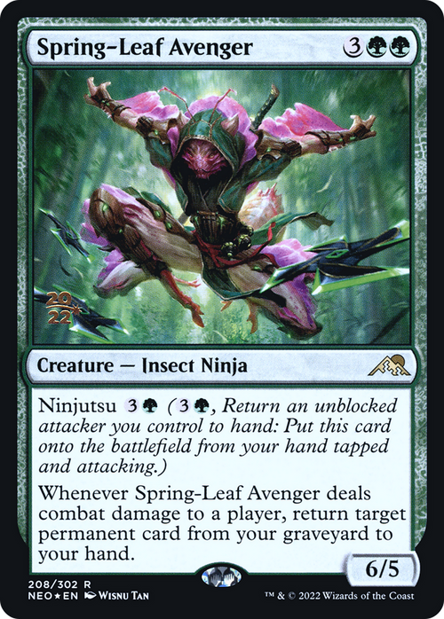 Spring-Leaf Avenger (PRE-208) - Kamigawa: Neon Dynasty Promos Foil