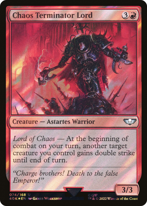 Chaos Terminator Lord (Surge Foil) (40K-074) - Warhammer 40,000 Commander Foil