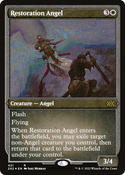 Restoration Angel (Foil Etched) (2X2-421) - Double Masters 2022 Foil