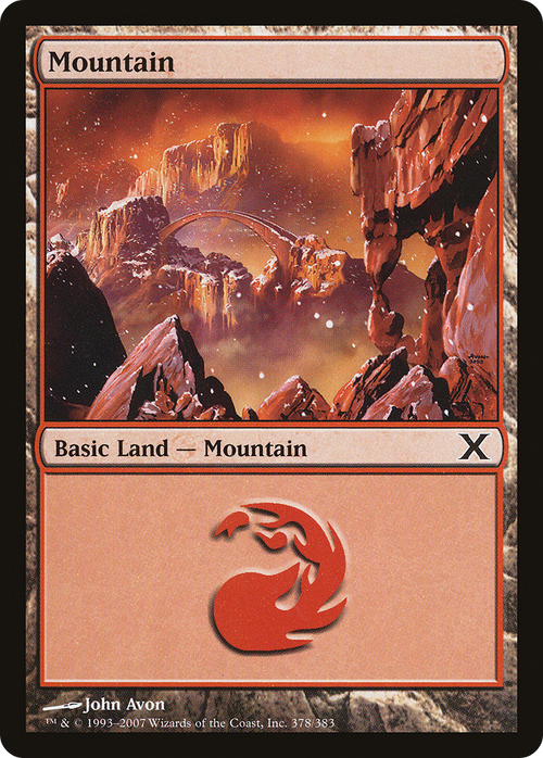 Mountain (378) (10E-378) - Tenth Edition Foil