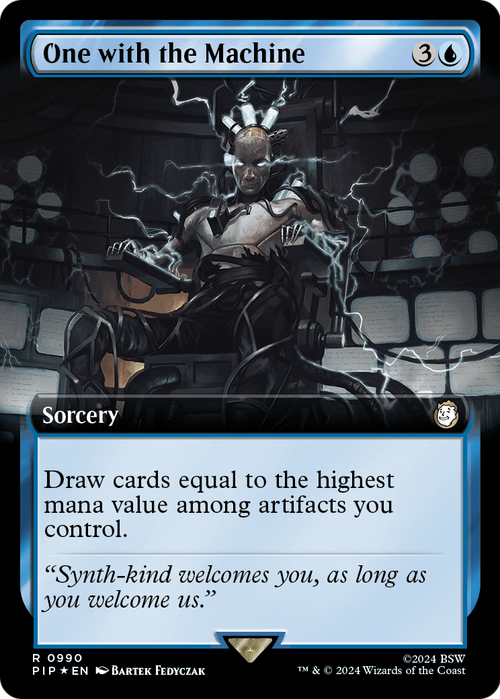 One with the Machine (Extended Art) (Surge Foil) (PIP-990) - Fallout: (Extended Art) Foil