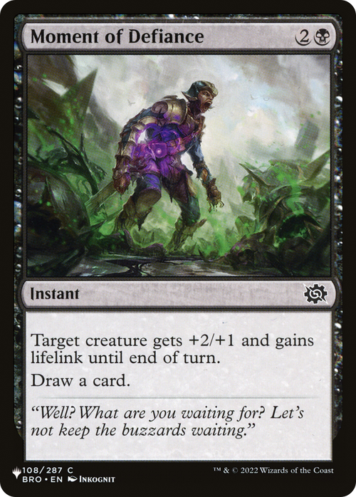 Moment of Defiance (LIST-BRO-108) - The List