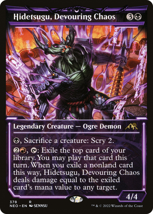Hidetsugu, Devouring Chaos (Showcase) (NEO-378) - Kamigawa: Neon Dynasty: (Showcase)